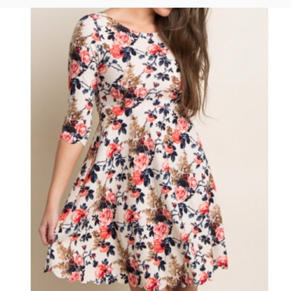 Pinkblush Scalloped Hem dress